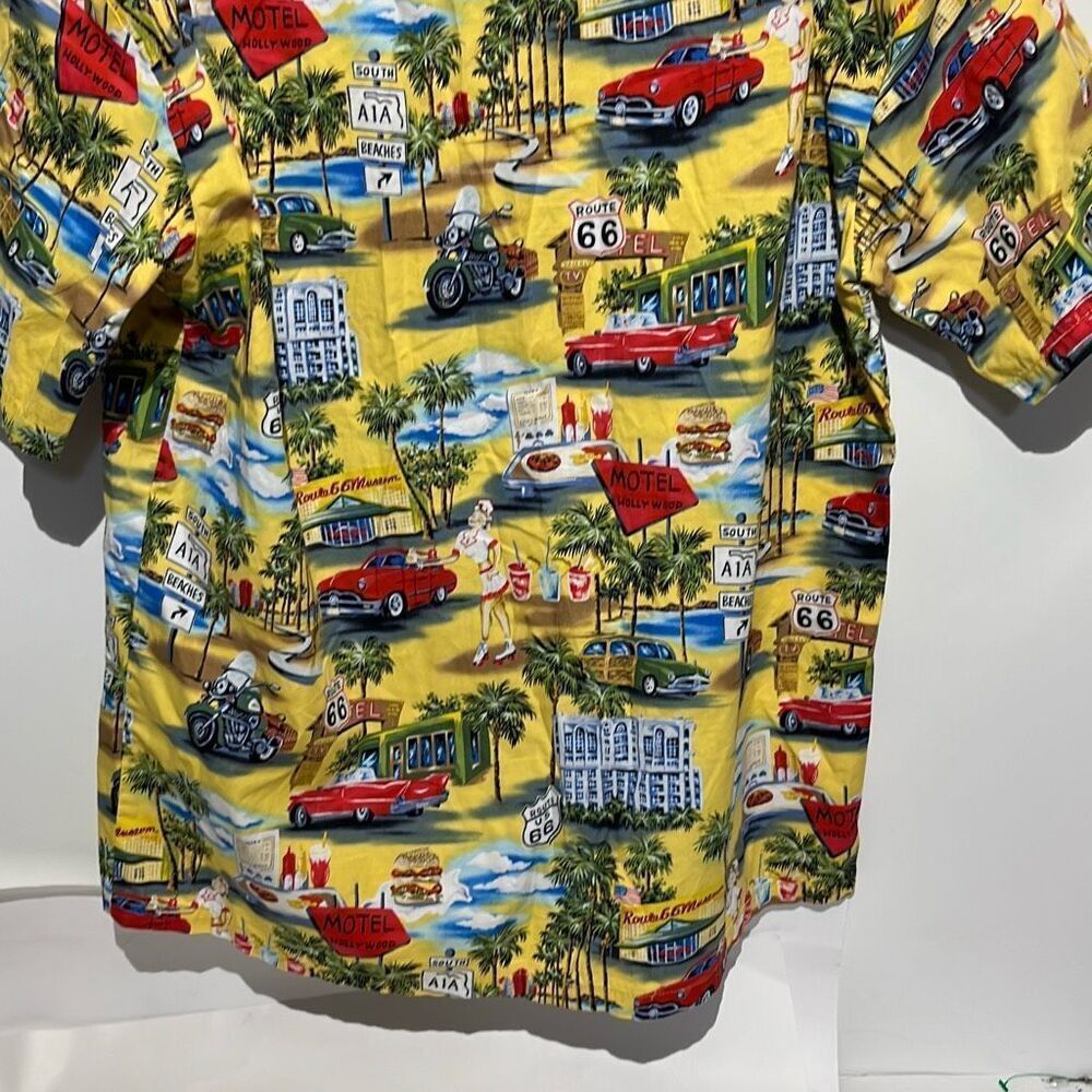 Aloha Republic Men's Multicolor Route 66 Memories Button Up Shirt Size XL - Picture 8 of 10